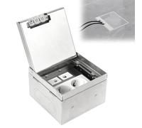 Enchufe de suelo invisible empotrado, de acero inoxidable, empotrable, multiusos, con tapa, resistente al agua y al polvo, color acero inoxidable (2AC + 2CAT6)