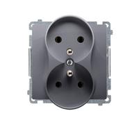 Enchufe doble 16A 250V plata Simon Basic BMGZ2M.01/43