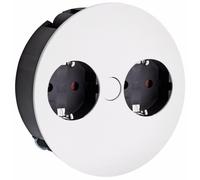 Enchufe doble BachmannTwist con tomas de corriente Schuko, color blanco mate, modelo 7053076