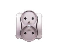 Enchufe doble con/u 16A, 250V Simon Basic acero BMGZ2MZ.01/21