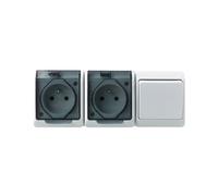 Enchufe doble con/u conector 2x2P+Z+ HERMES 0327-21