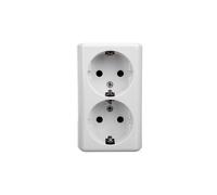 Enchufe doble empotrado SCHUKO, versión Simon 54 EGSZ2NZ/11