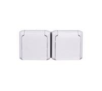 Enchufe doble FORIX con/u 16A IP44 con biseles gris 782397