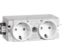 Enchufe doble Hager con sistema Wago, modelo GS20009016, perfil en C, color blanco tráfico