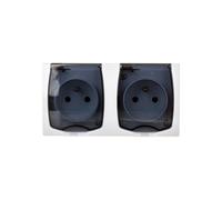 Enchufe doble hermético con/o tapa IP44 MADERA GNH-2NZ/00/d