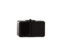 Enchufe doble hermético con/u 16A IP44 negro cedro NT230H05