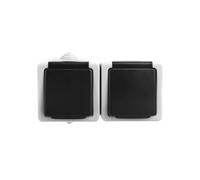 Enchufe doble hermético TEKNO 2x2P+0 con TEKNO/MOION 25357