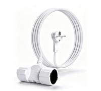 Enchufe doble para enchufe, adaptador de enchufe Schuko de 2 enchufes con cable alargador de 1,5 m, doble enchufe alargador 16 A/250 V máx. 3680 W, enchufe múltiple para cocina, oficina, hogar, color