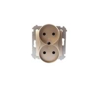 Enchufe doble Simon 54 b/u 16A IP20 dorado mate DG2MZ.01/44
