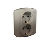Enchufe doble Simon Akord con/u tipo Schuko satinado AGSZ2/29