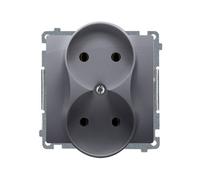 Kontakt-Simon BMG2M.01/43 - Toma de Corriente (plástico IP20, 250 V, 75 mm, 45 mm), Color Plateado