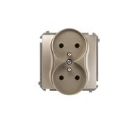 Enchufe doble Simon Basic con/u 16A IP20 satinado BMGZ2M.01/29