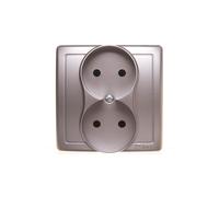 Enchufe doble/U completo 16A 250V Simon Basic BMG2/43