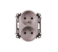 Enchufe doble VALENA LIFE 2P+Z con cubierta de aluminio 753390
