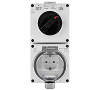 Enchufe Eléctrico Impermeable IP66 para Exterior, Policarbonato, 200 x 100 x 73 mm, 250V, 16A, Montaje en Pared
