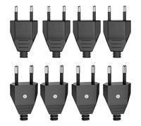 Enchufe eléctrico macho de 8 piezas, enchufe macho de 250 V 2,5 A, enchufe macho plano, enchufe Euro Schuko enchufe de alimentación doméstica decorativo para empotrar o reemplazar, enchufe eléctrico