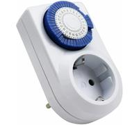 Enchufe Eléctrico Temporizador Mecánico de 24 Horas, Conmutación Cada 15 Minutos, Interruptor ON/Off, 230V 16A, Color Blanco, pack 2 unidades