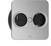 Bachmann Toma de corriente 946.105 Tipo F con USB-A y USB-C Acero inoxidable