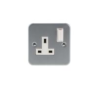 Enchufe empotrado con interruptor color gris W 7683504