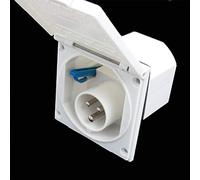 Enchufe exterior CEE empotrable IP44 para autocaravana, caravana, 220 V - 240 V, color blanco