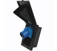 Enchufe exterior CEE IP44 para caravana, caravana, 220 V - 240 V, color negro, rectángulo