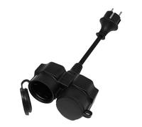 Enchufe Exterior Doble IP44 3500W 16A 250V Negro