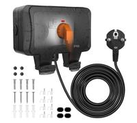 Enchufe exterior resistente al agua IP66 enchufe exterior enchufe exterior enchufe de superficie 3 m cable con interruptor 2 enchufes doble con tapa abatible resistente a la humedad resistente a la