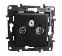 Enchufe final TV-R-SAT negro 10 dB Niloe Step 3042