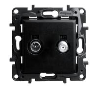 Enchufe final TV-SAT negro 1,5 dB Niloe Step 3165