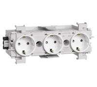 Enchufe Hager, triple, compatible con Wago, con sistema de fijación frontal, 1 unidad.