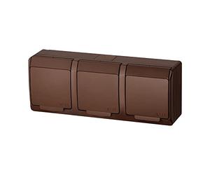 Enchufe HERMES 3x2P + Z IP44 marrón 0323-06 elektro-plast nasielsk 5901130483105