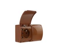 Enchufe hermético 2x 2P+Z empotrado IP44 162-02