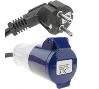 Enchufe industrial Adaptador CETAC hembra a SCHUKO macho 2P+T 16A 250V IP44 IEC-60309 cable 30cm - BeMatik