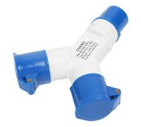 Enchufe industrial Adaptador de toma de corriente doble impermeable: Divisor eléctrico de 2 vías a prueba de polvo, Conector de conexión de red eléctrica portátil de 16 A para caravanas y