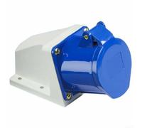 Enchufe industrial IP44 16 A de 3 polos, montaje en pared, color azul