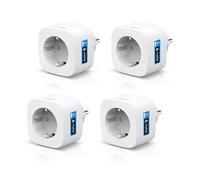 Enchufe inteligente compacto [+M] Bosch Smart Home, app controlable con función de ahorro de energía, uso flexible en sistema Bosch o en sistemas Matter de otros fabricantes, juego de 4
