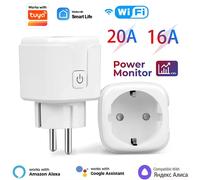 Enchufe Inteligente EU 16A/20A AC100-240V, Enchufe Inteligente Wifi, Control por Voz con Alexa y Google Home, Compatible con la Aplicación Tuya Smart Life 20A ZigBee3.0