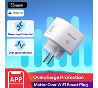 Enchufe Inteligente WiFi SONOFF S61STPF Matter S61s TPF, Protector de Energía, Monitoreo de Electricidad, Compatible con Matter