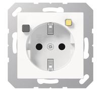 Enchufe Jung FI-SCHUKO de 30mA, modelo A5520.30WW, serie A, color blanco alpino