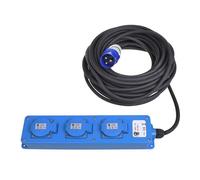 Enchufe múltiple CEE de 3 salidas (2 enchufes Schuko + 1 puerto USB doble)