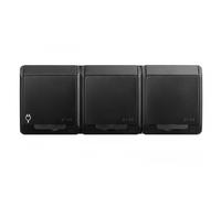ENCHUFE NEGRO NT 3X Z/U CON SOLAPAS IP44 3X2P+Z HERMES 0323-09