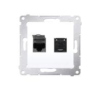 Ordenador doble enchufe 2xRJ45 cat.6 con Simon 54 D62.01/11
