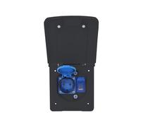 Enchufe para toldo de caravana con USB-C y USB-A, conector SAT y enchufe de 230 V, IP44 para caravanas y caravanas, color negro