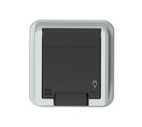ENCHUFE PT GRIS 1X Z/U CON TAPA IP55 ABRAZADERAS AQUANT 5041-70