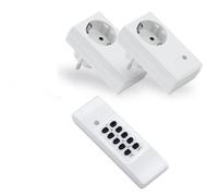 Enchufe Radiocontrolado 2er Set + 1x Control Remoto 1100 Vatios Hasta 30m