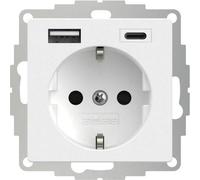 Enchufe Schuko con 2 puertos USB "inCharge PRO 55", color blanco mate, compatible con los estándares VDE