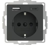 Enchufe Schuko con 2 puertos USB, modelo InCharge PRO 55, con puertos USB tipo A y tipo C, color antracita