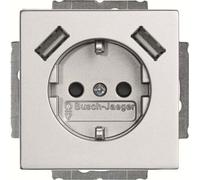 Enchufe Schuko/USB de 20 amperios, modelo EUCB2USB-83, estación de carga USB lineal "future", fabricada en aluminio