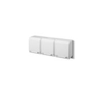 Enchufe triple HERMES con/u 2P+Z SCHUKO IP44 blanco 0326-02