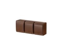 Enchufe triple HERMES con/u 3x2P+Z schuko IP44 marrón 0326-06